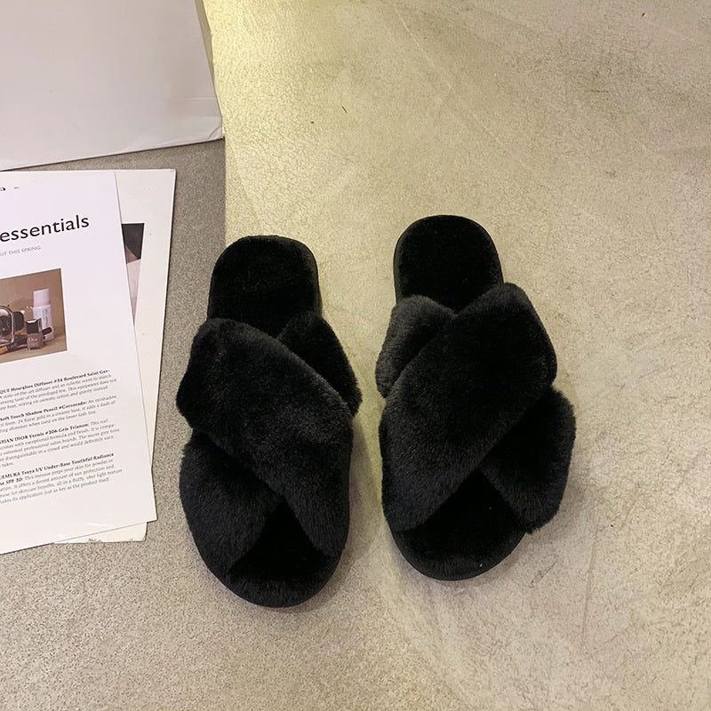 Kathleen – Fluffy Open Toe Vegan Slippers