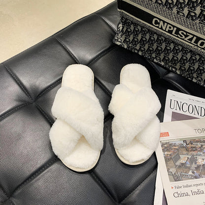 Kathleen – Fluffy Open Toe Vegan Slippers