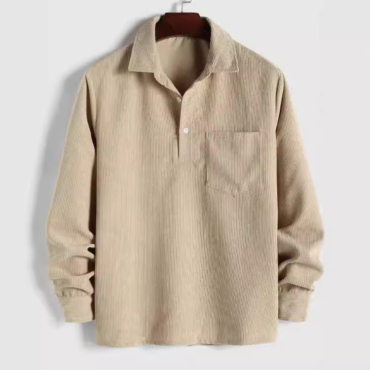 Steve – Men's Loose Corduroy Long Sleeve Shirt
