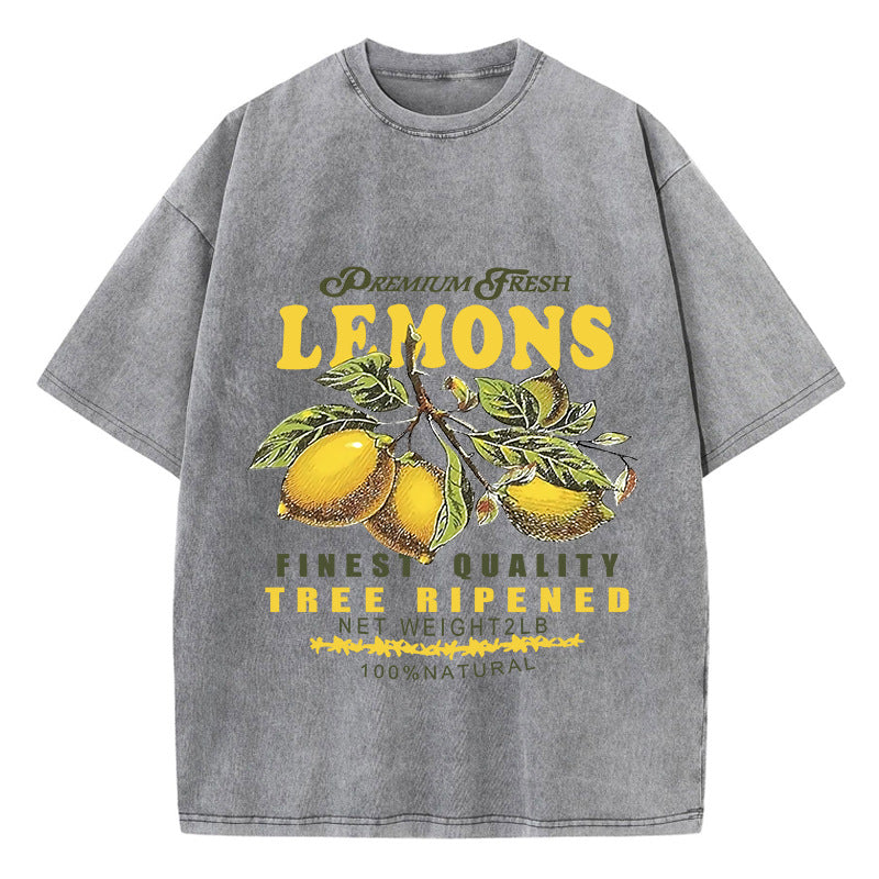 Caroline – Short-Sleeved Top with Lemon Print