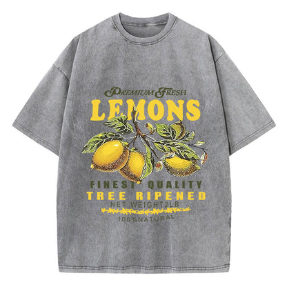 Caroline – Short-Sleeved Top with Lemon Print