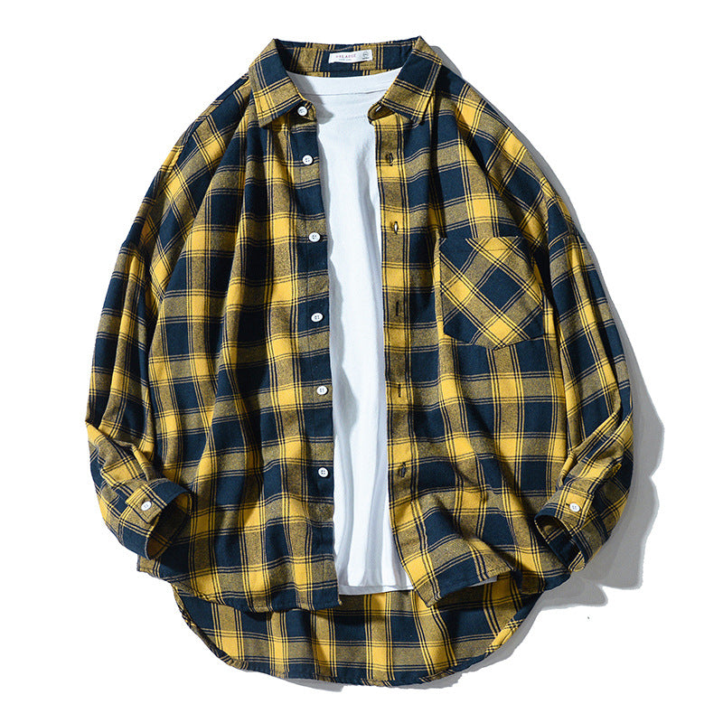 Wayne – Japanese Style Plaid Loose Workwear Jacket