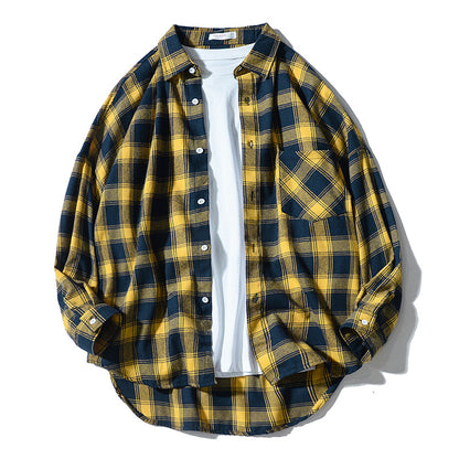 Wayne – Japanese Style Plaid Loose Workwear Jacket