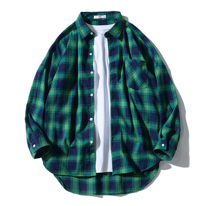 Wayne – Japanese Style Plaid Loose Workwear Jacket