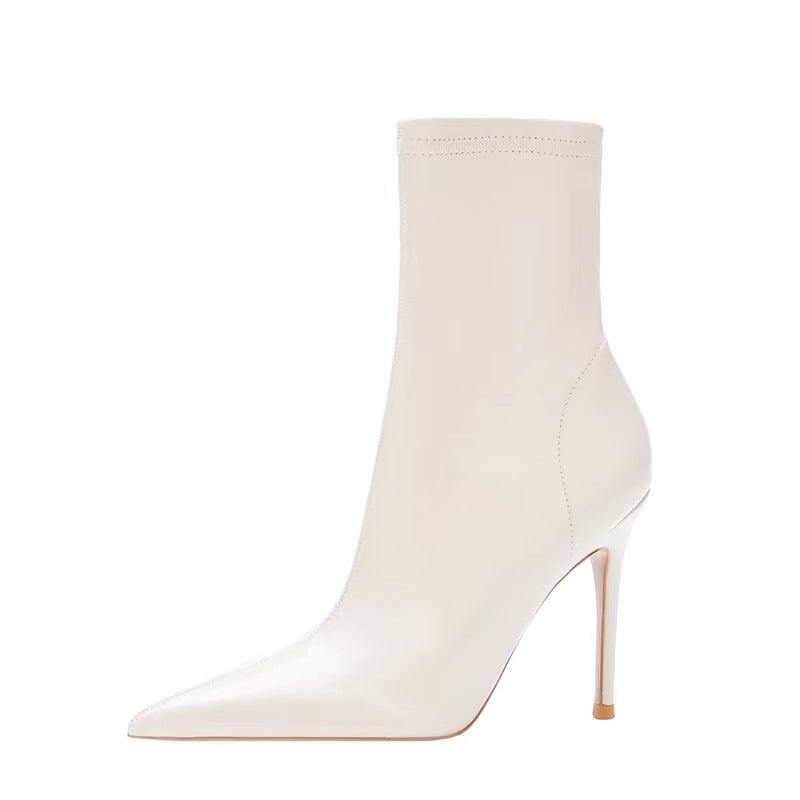 Sharon – Stiletto Heel Vegan Leather Martin Boots