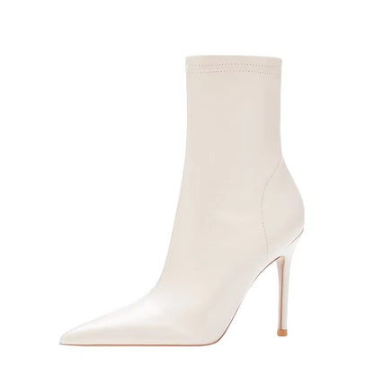 Sharon – Stiletto Heel Vegan Leather Martin Boots