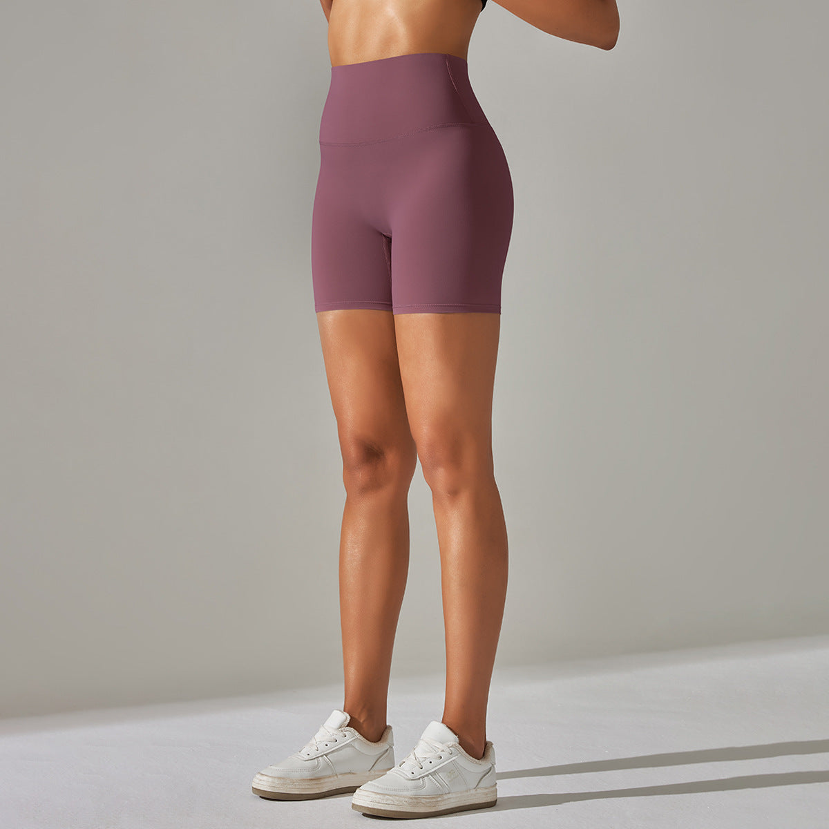 Angela – Women's High Waist Fitness Shorts with Moisture Control