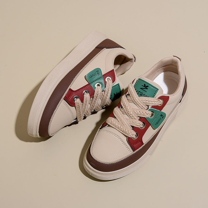 Judith – Korean-Style Comfortable White Platform Sneakers