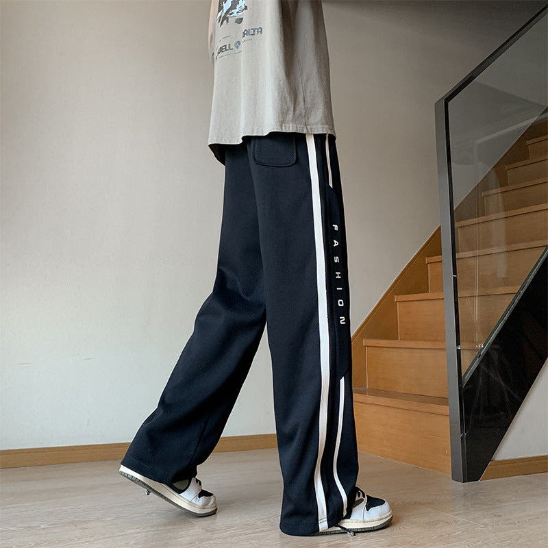 James – Gray Wide-Leg Casual Pants for Men