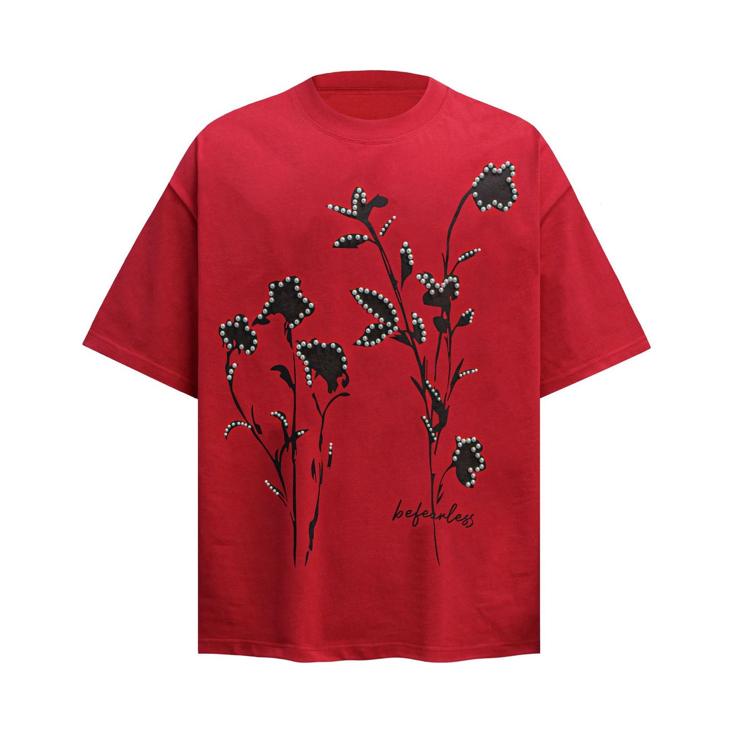Stephen – Men's Floral Beaded Loose Short Sleeve