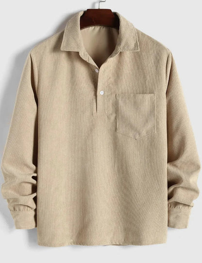 Steve – Men's Loose Corduroy Long Sleeve Shirt