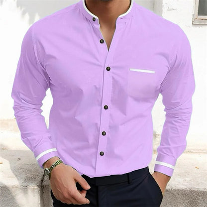 Brett – Loose Stand Collar Shirt