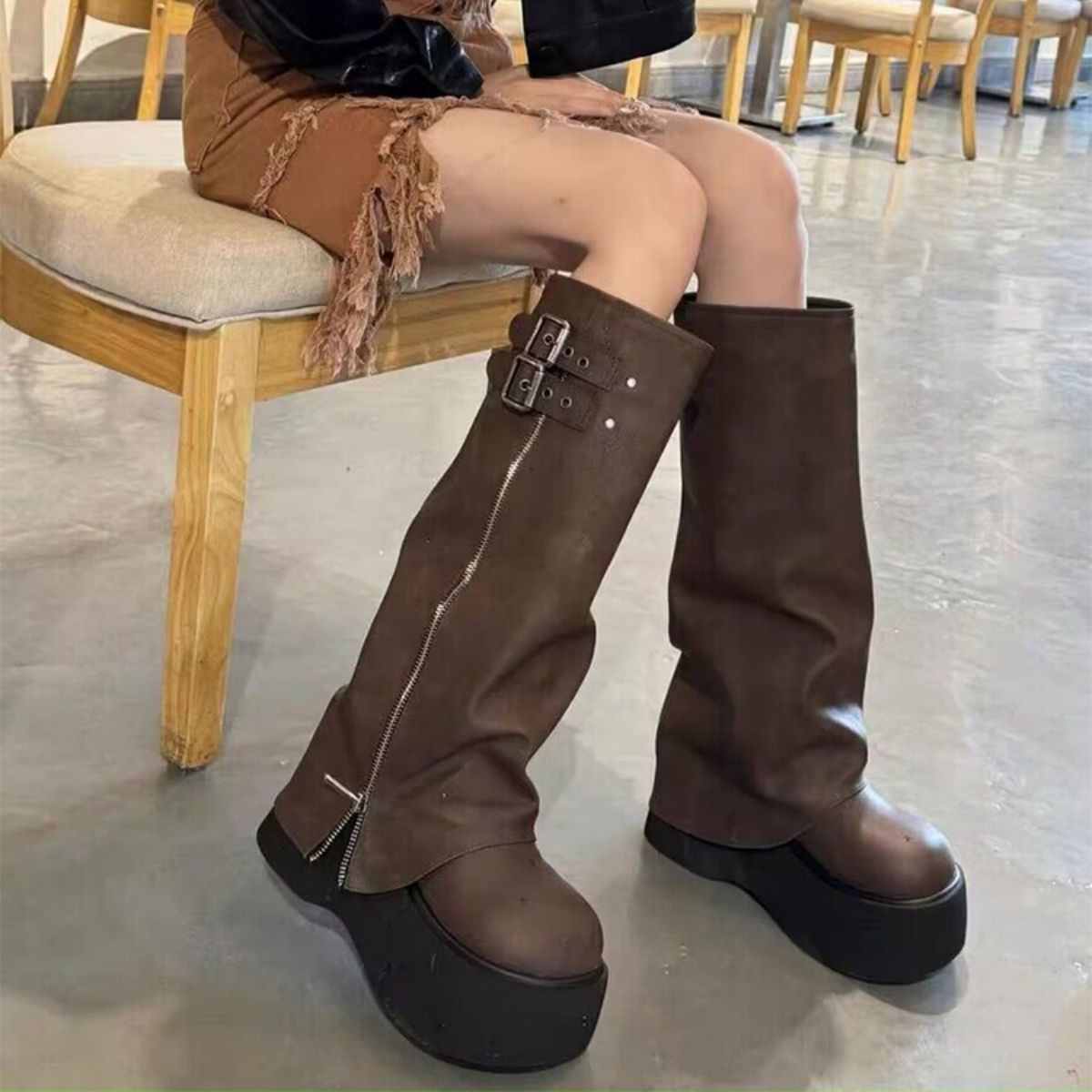 Susan – Below the Knee Vegan Leather Boots