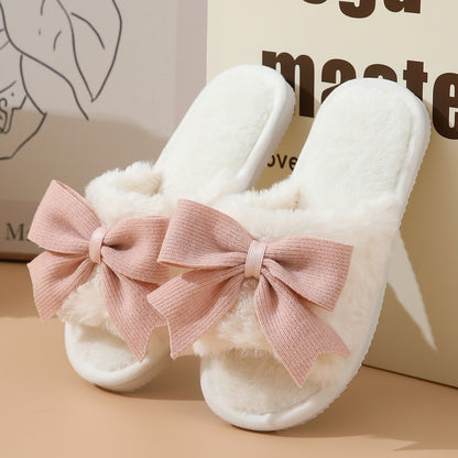 Janet – Cute Bow Non-Slip Winter Slippers