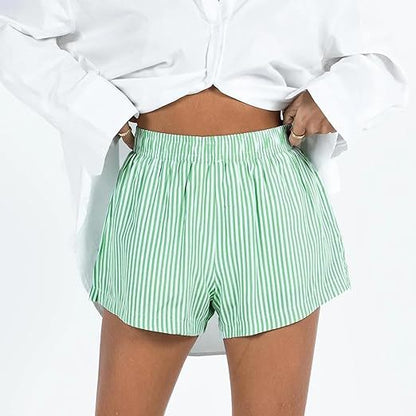 Patricia – Loose Striped Shorts with Pockets