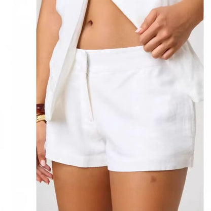 Henry – Wide Leg Cotton Linen Shorts