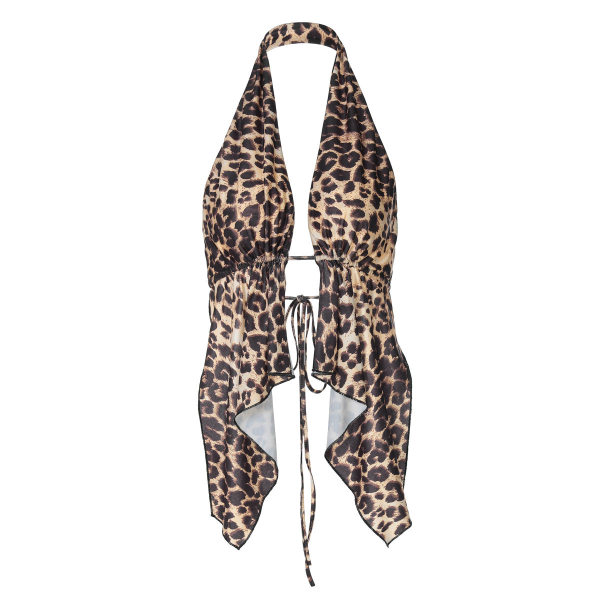 Rebecca – Leopard Print Halter Vest Top