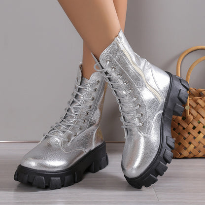 Fiona – Women's Chunky Heel Vegan Leather Boots