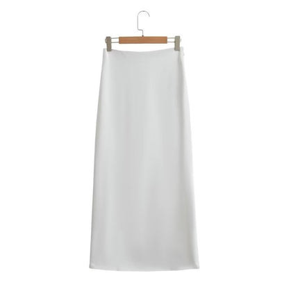 Tracy – Silk Satin Short Sleeve Skirt Suit