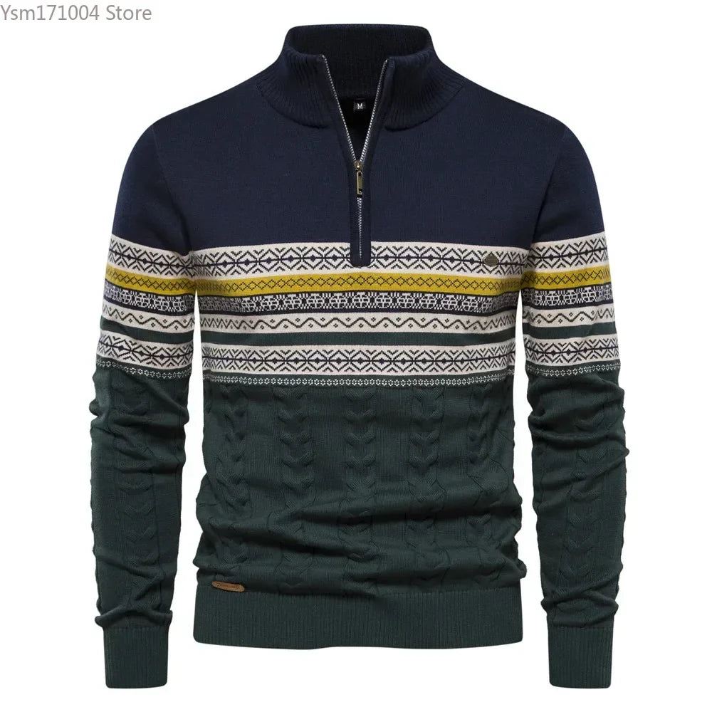 Max – Striped High Neck Pullover for Men