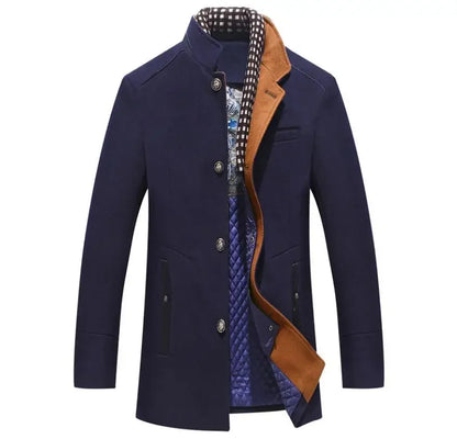 Arthur – Elegant Wool-Blend Coat with Contrast Collar