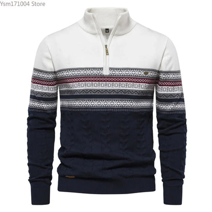 Max – Striped High Neck Pullover for Men