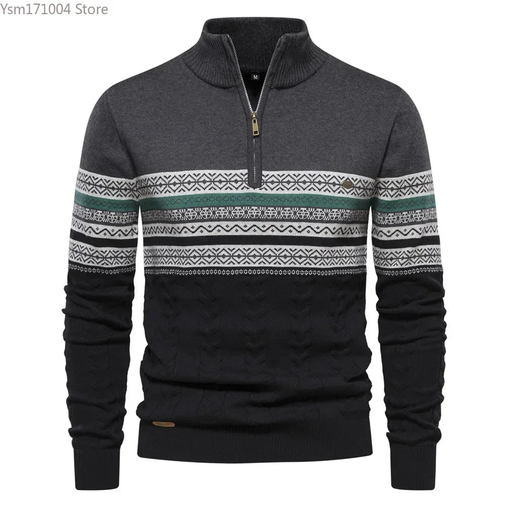 Max – Striped High Neck Pullover for Men