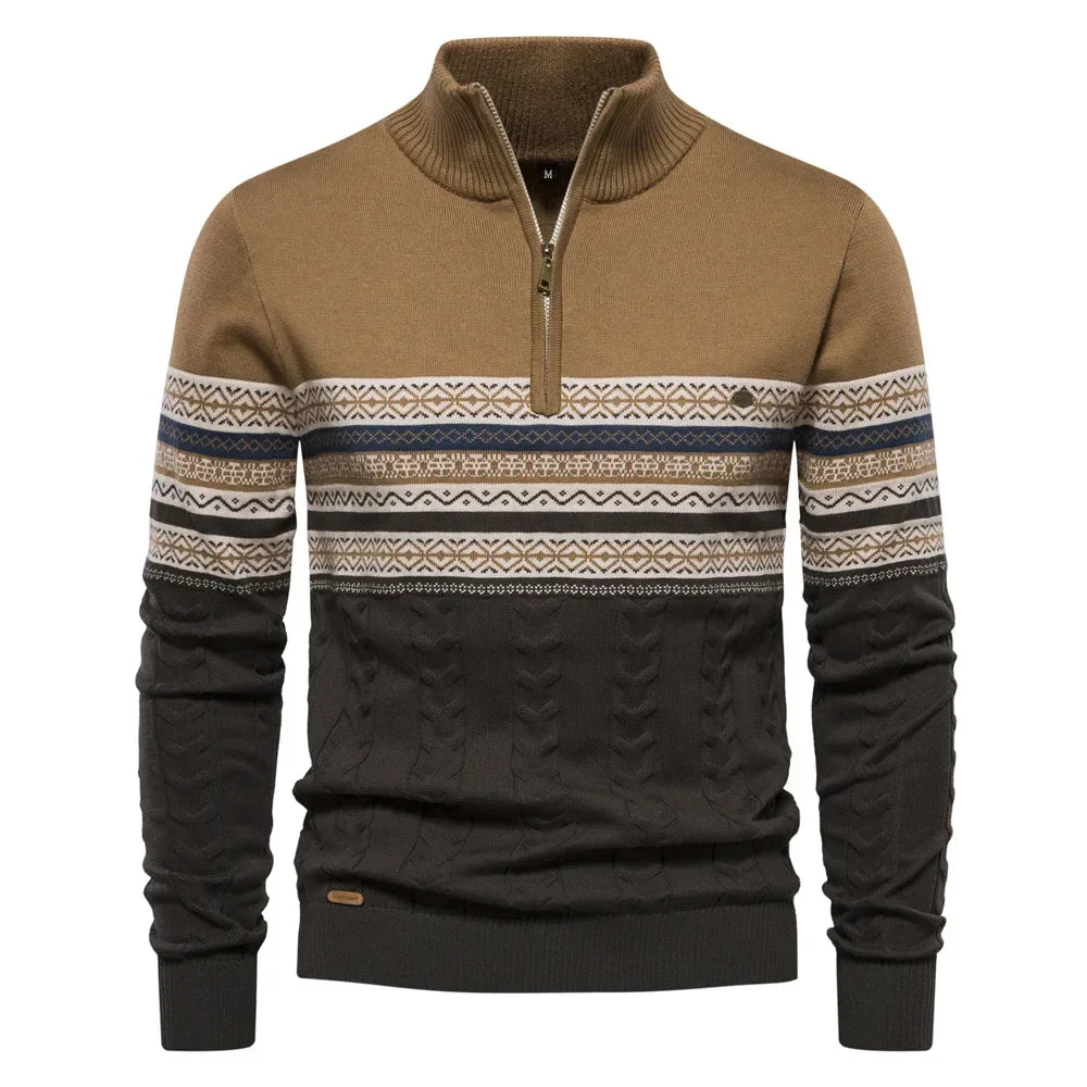 Max – Striped High Neck Pullover for Men