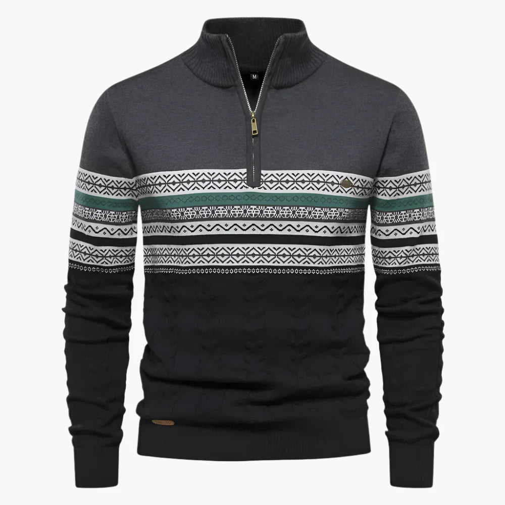 Max – Striped High Neck Pullover for Men