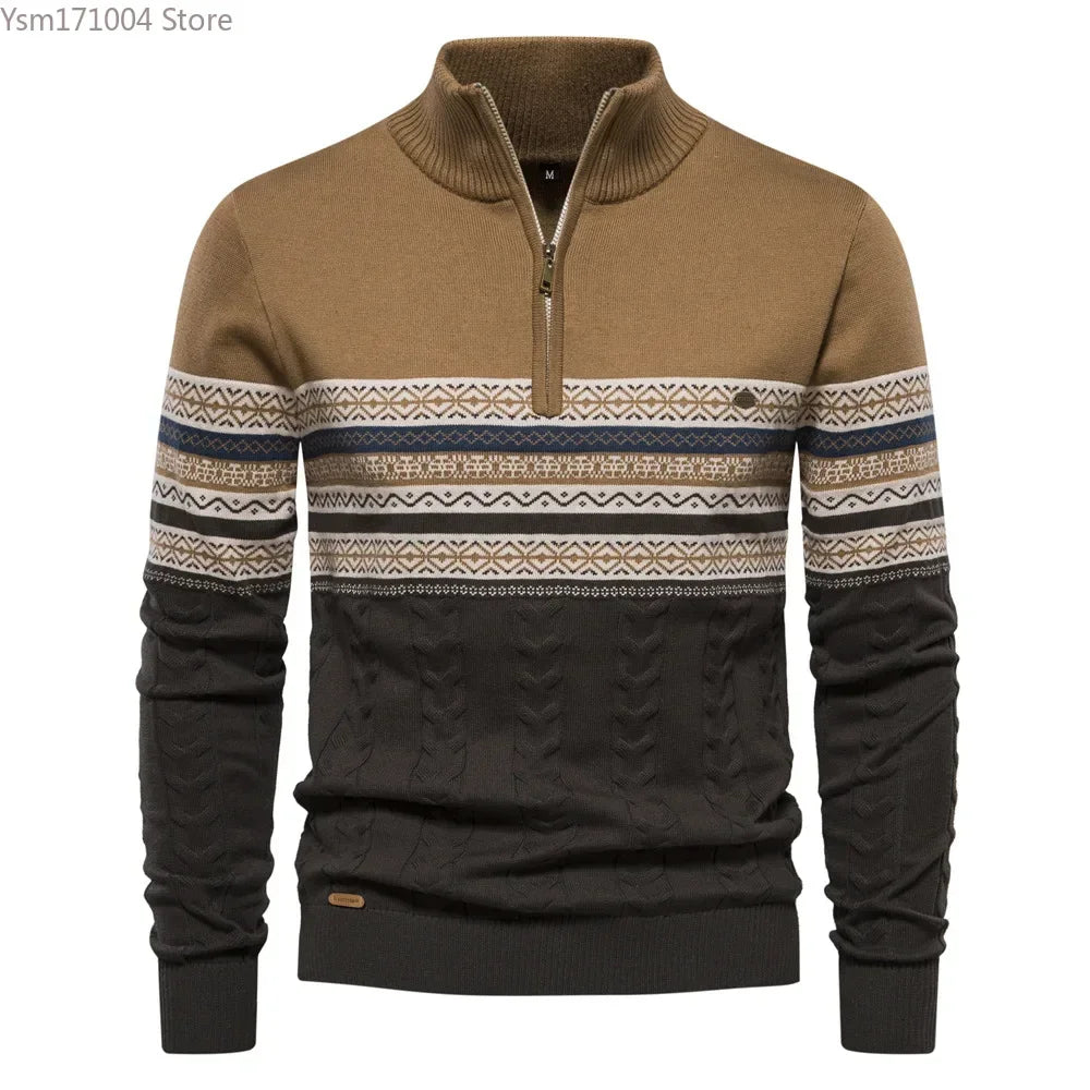 Max – Striped High Neck Pullover for Men