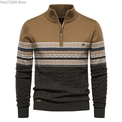 Max – Striped High Neck Pullover for Men