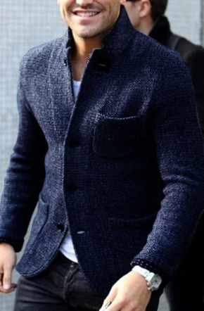 Kenneth – Gray Retro Cardigan for Men