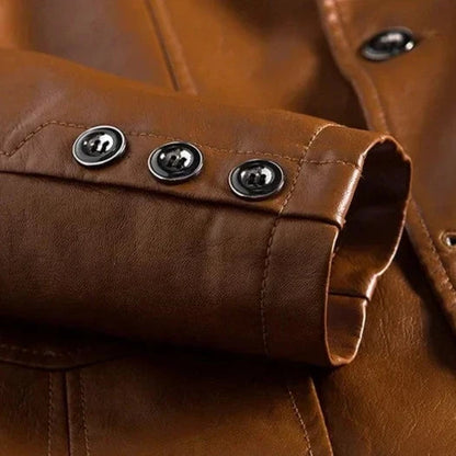 Stanley – Vegan Leather Jacket with Two Buttons