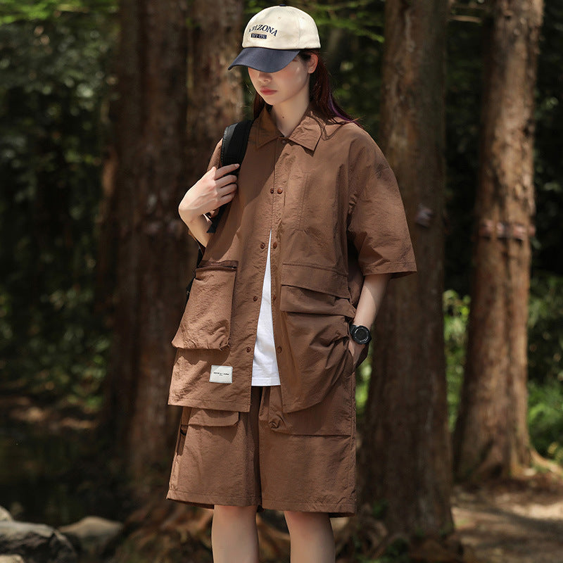 Shannon – Versatile Polo Collar Shirt and Shorts Set