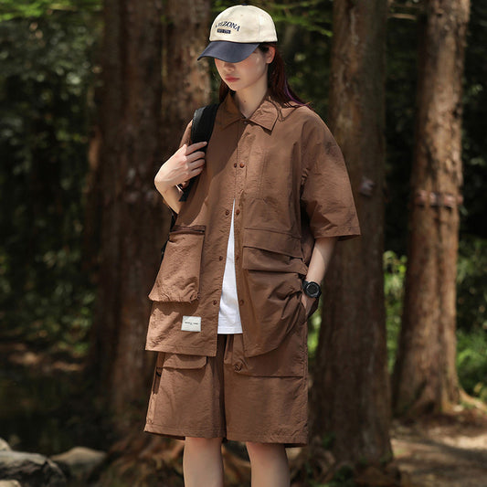Shannon – Versatile Polo Collar Shirt and Shorts Set
