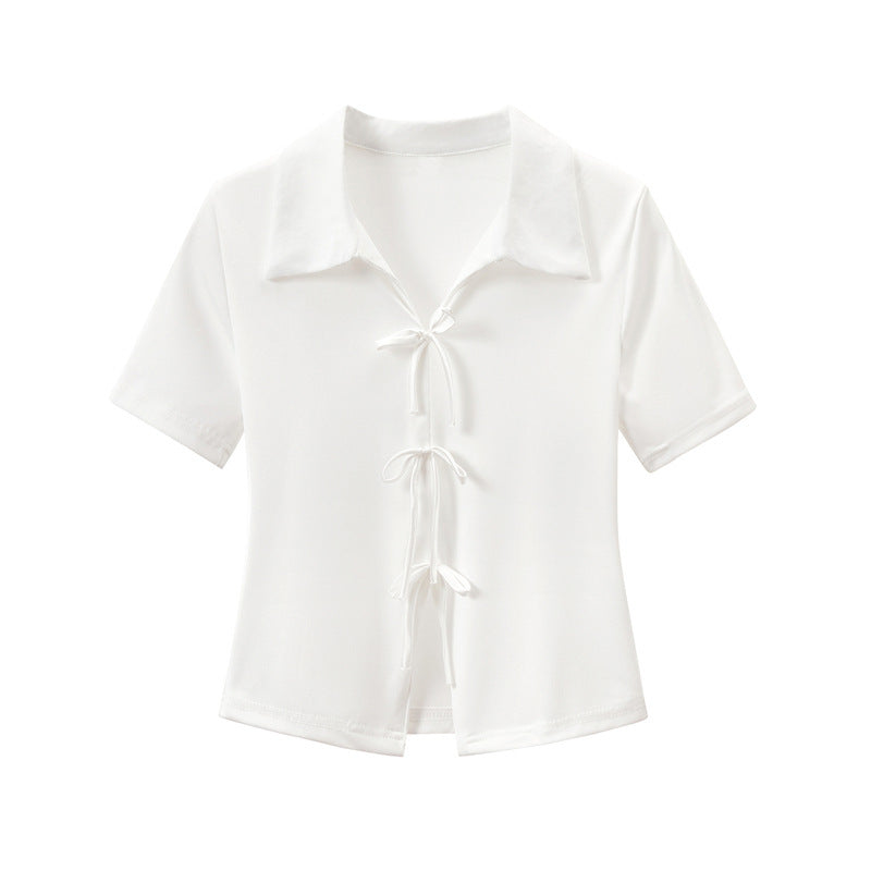 Kimberley – Chic Polo Collar Short Sleeve T-shirt