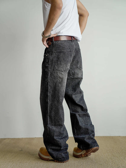 Michael – Loose Straight Washed Distressed Jeans