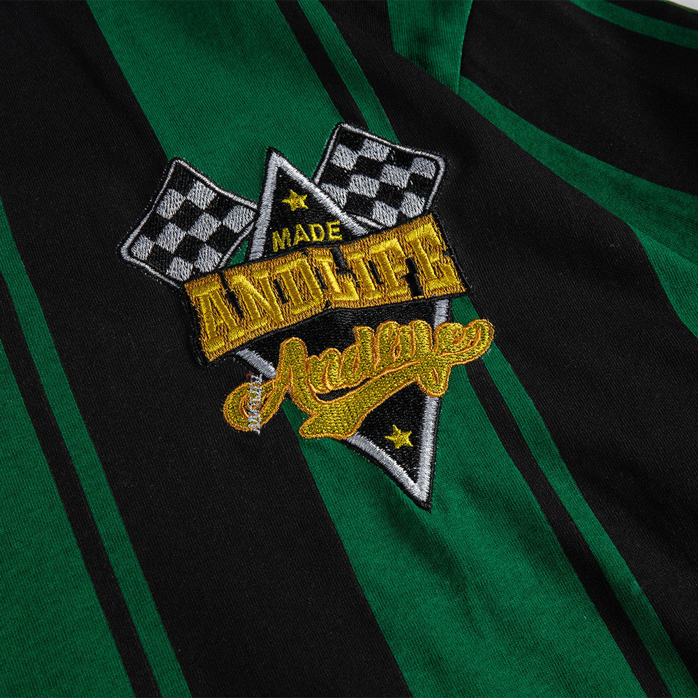 Shaun – Striped Embroidered Polo Shirt