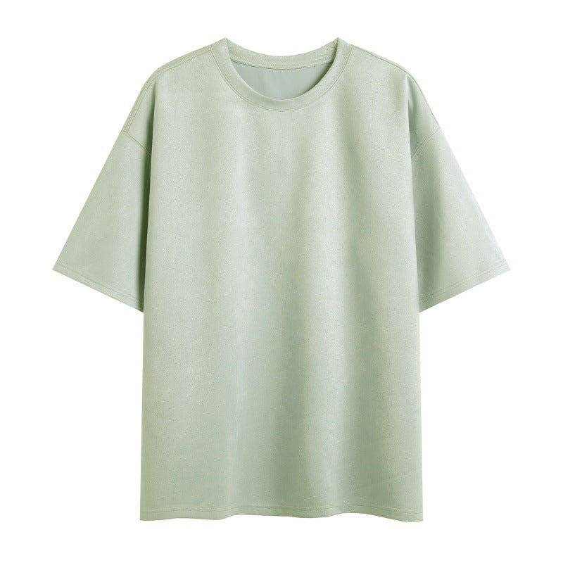 Nigel – Men's Loose Vegan Suede Pullover T-Shirt