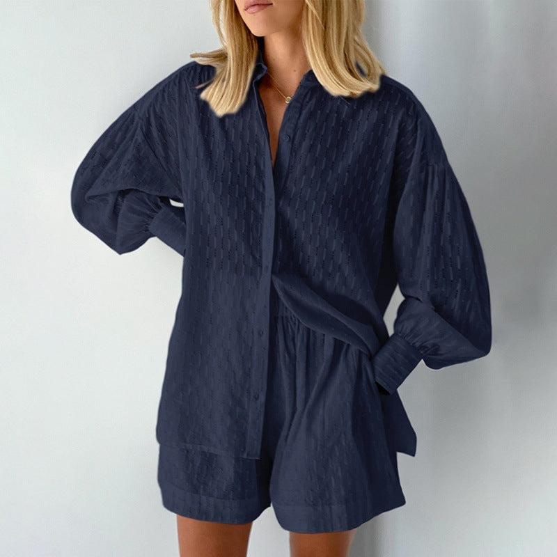 Katy – Jacquard Bubble Sleeve Casual Suit