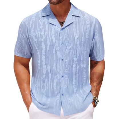 Trevor – Men's Loose Summer Shirt with Cuban Collar