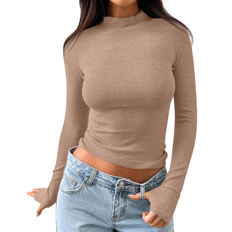 Sue – Women's Slim Fit High Collar Long Sleeve T-shirt