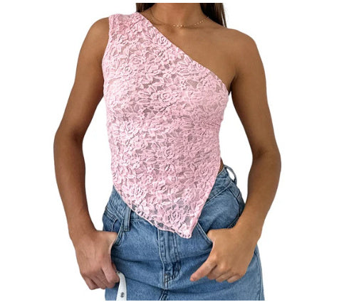 Leah – Lace Backless Asymmetrical Streetwear Vest