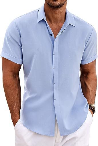 Terence – Men's Short Sleeve Casual Buckle Shirt