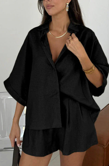 Nicole – Casual Polo Collar Two-Piece Set