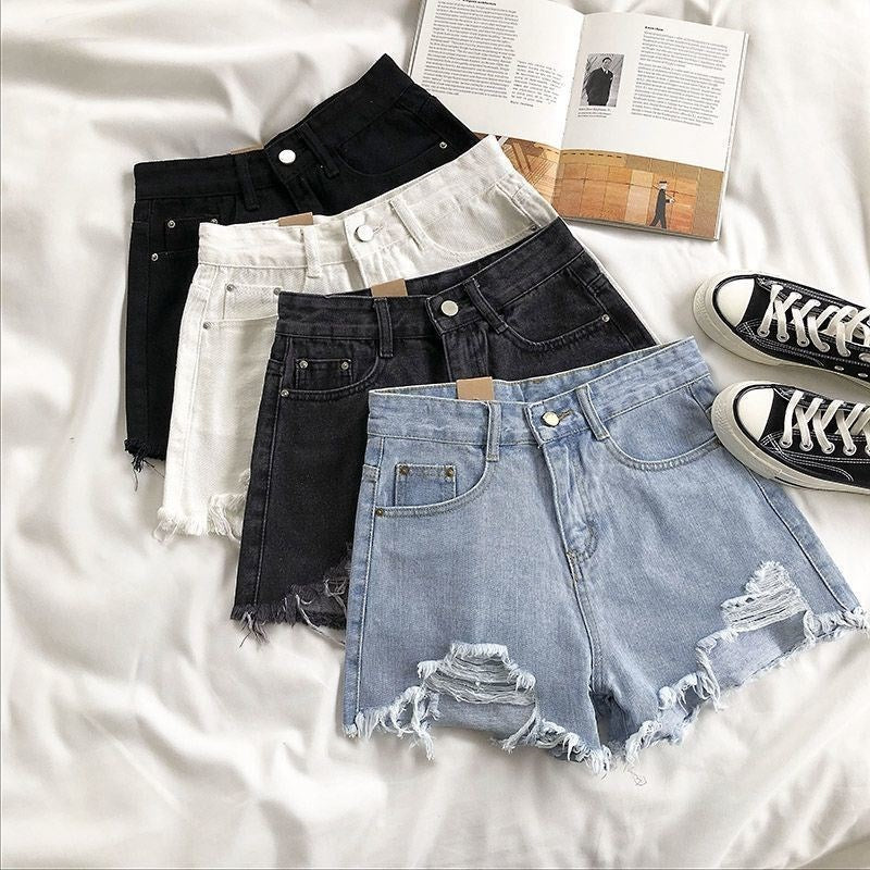 Lydia – Women's High Waist Loose Denim Shorts