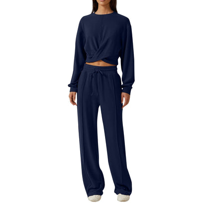 Melanie – Casual Wide-Leg Sweatpants with Front Fold Sweatshirt
