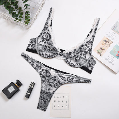 Andrea – Two-Tone Lace Lingerie with Steel Ring