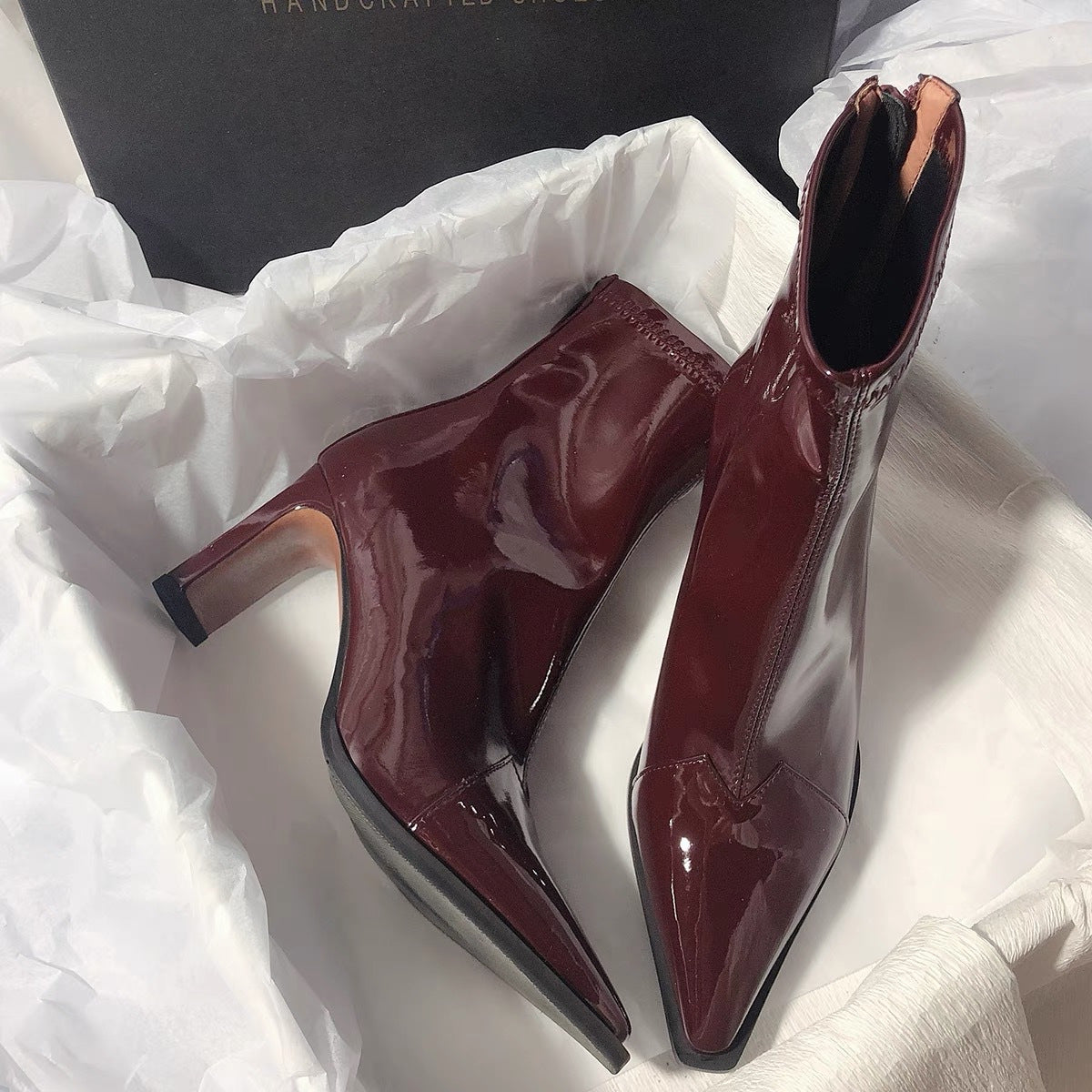 Lydia – Retro Patchwork Ankle Boots