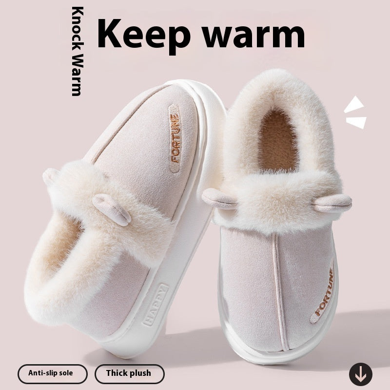 Eric – Warm Indoor Cotton Slippers with Thick Non-Slip Soles